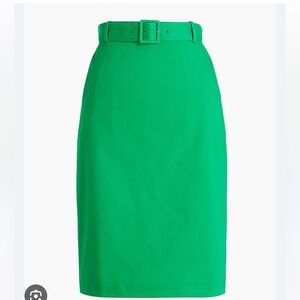 NWT J.Crew Kelly Green belted pencil skirt